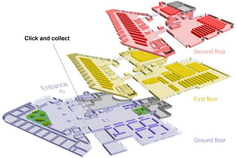 Click and collect on library map